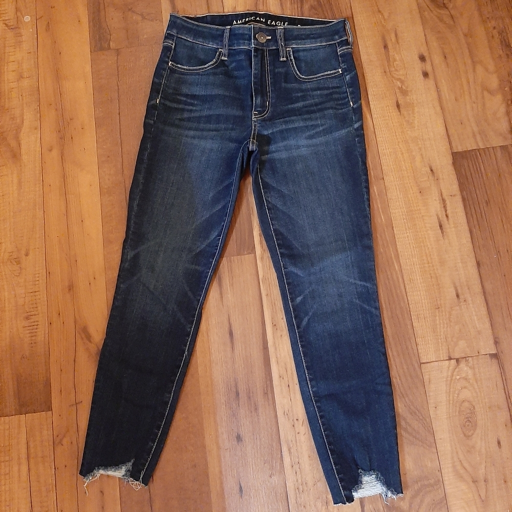 American Eagle Raw Hem Hi-waist Ankle Crop (6) NEW
